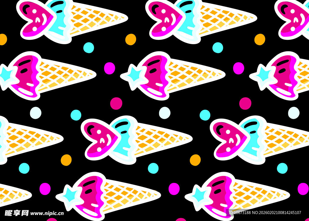 多彩冰淇淋图案背景设计
