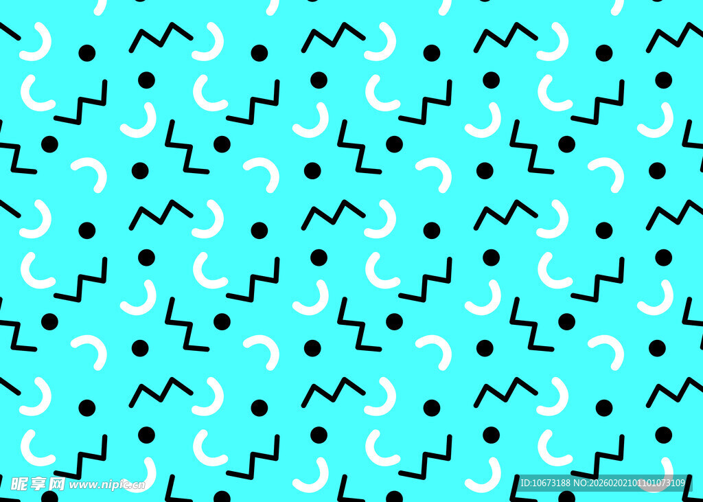 蓝底几何图案无缝背景图