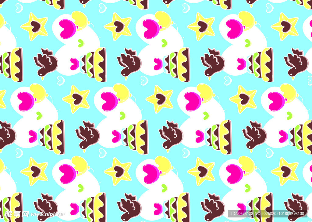 多彩甜点图案背景