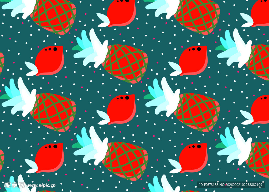 苹果飞鸟图案的蓝色背景图