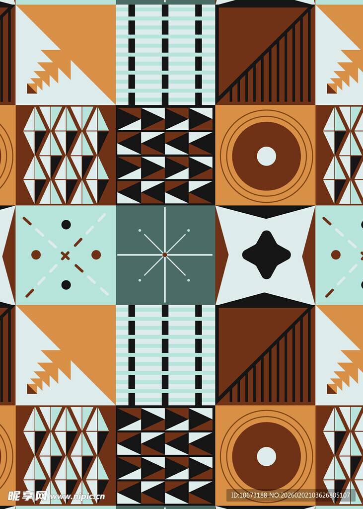 几何图案拼接艺术背景