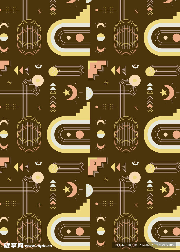 复古几何图案无缝背景图