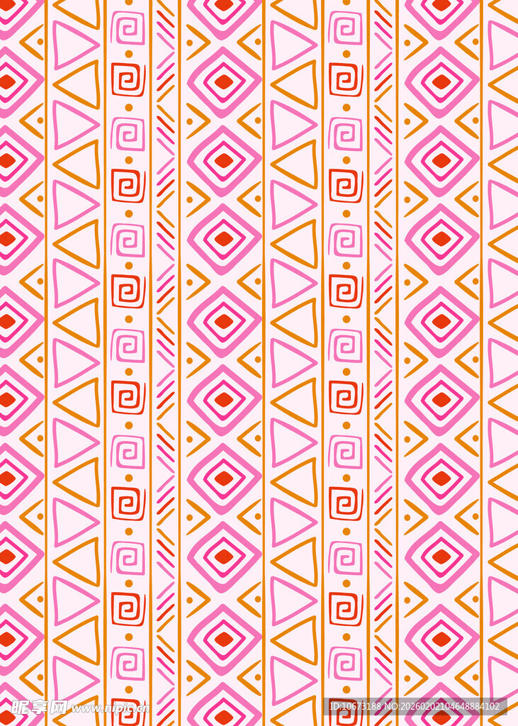 几何图案粉色系无缝背景