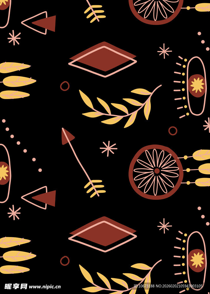 几何图案黑色背景装饰图