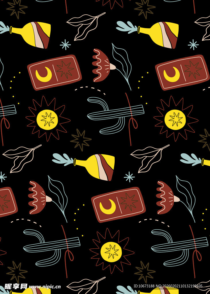 卡通相机货币飞行物图案