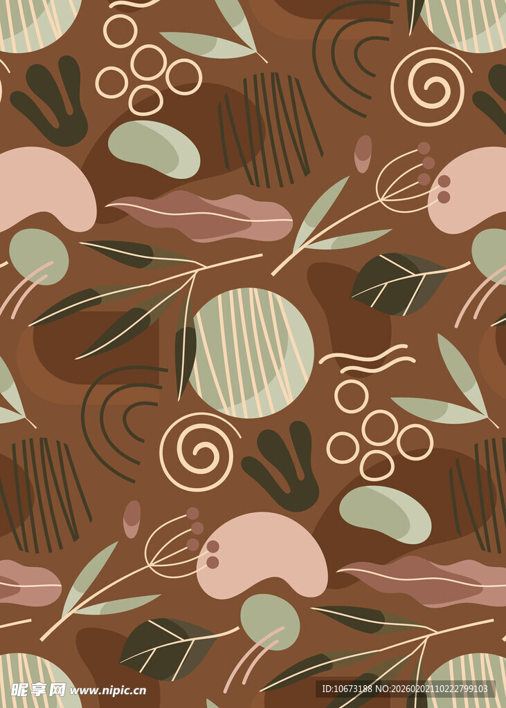 复古风植物图案纹理背景