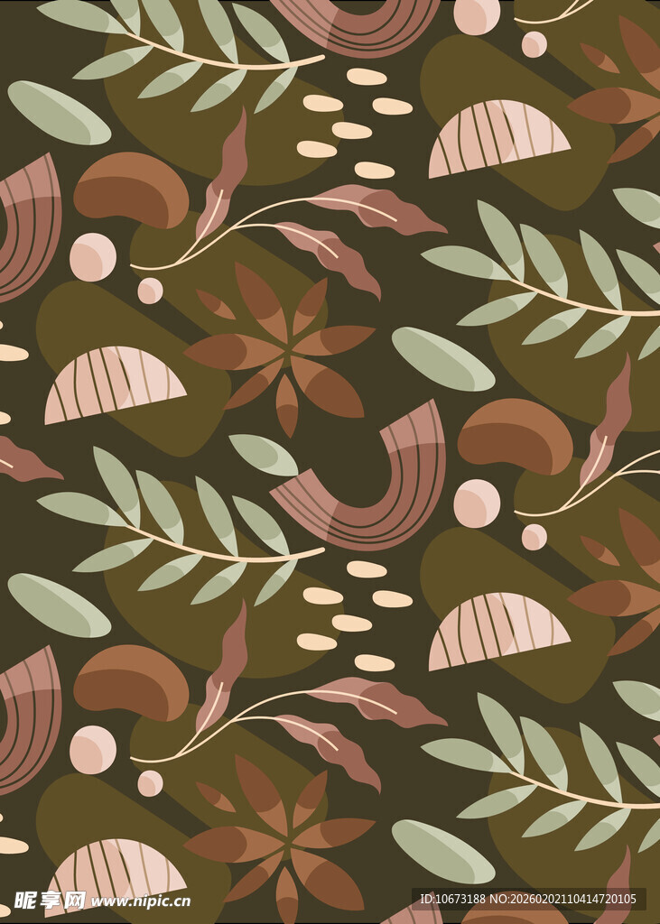 复古风植物纹样图案设计