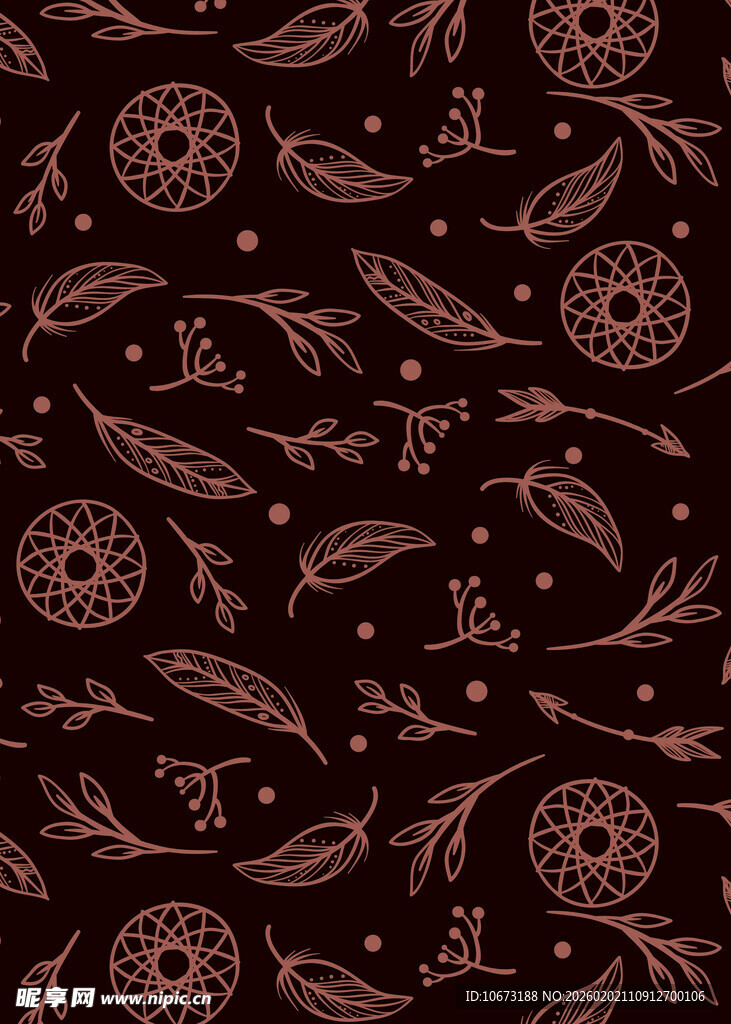 复古花纹深色背景图案