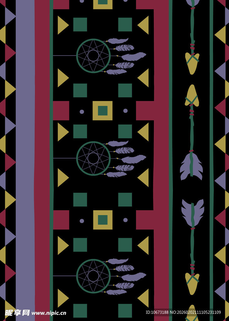 民族风几何图案装饰纹样