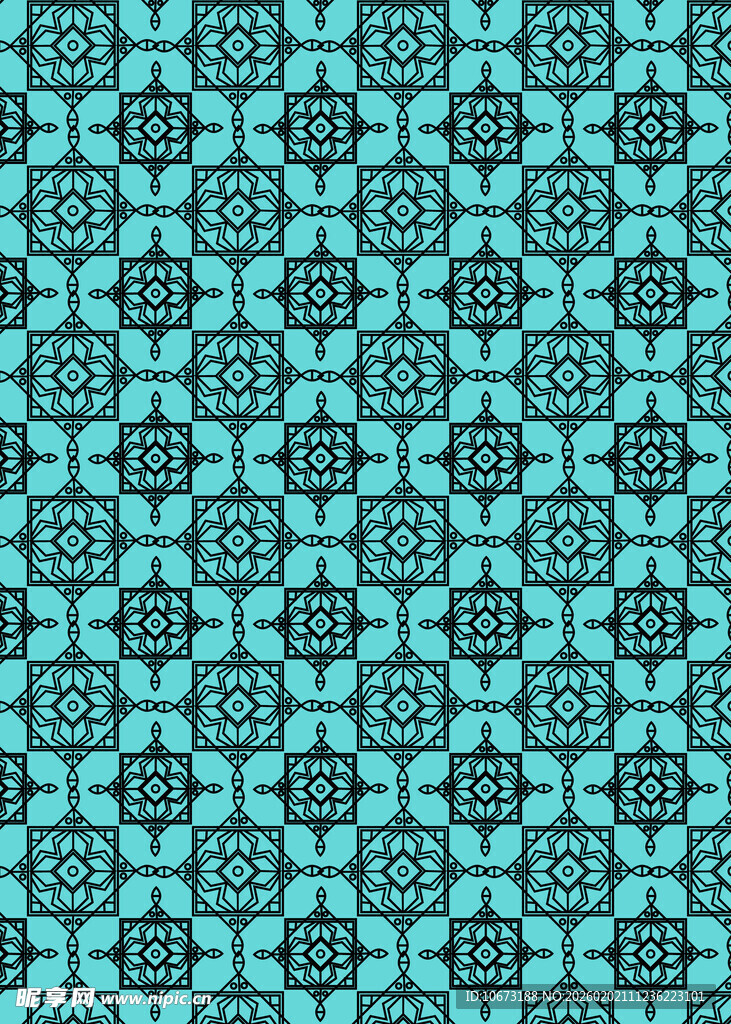 蓝绿色几何图案无缝背景