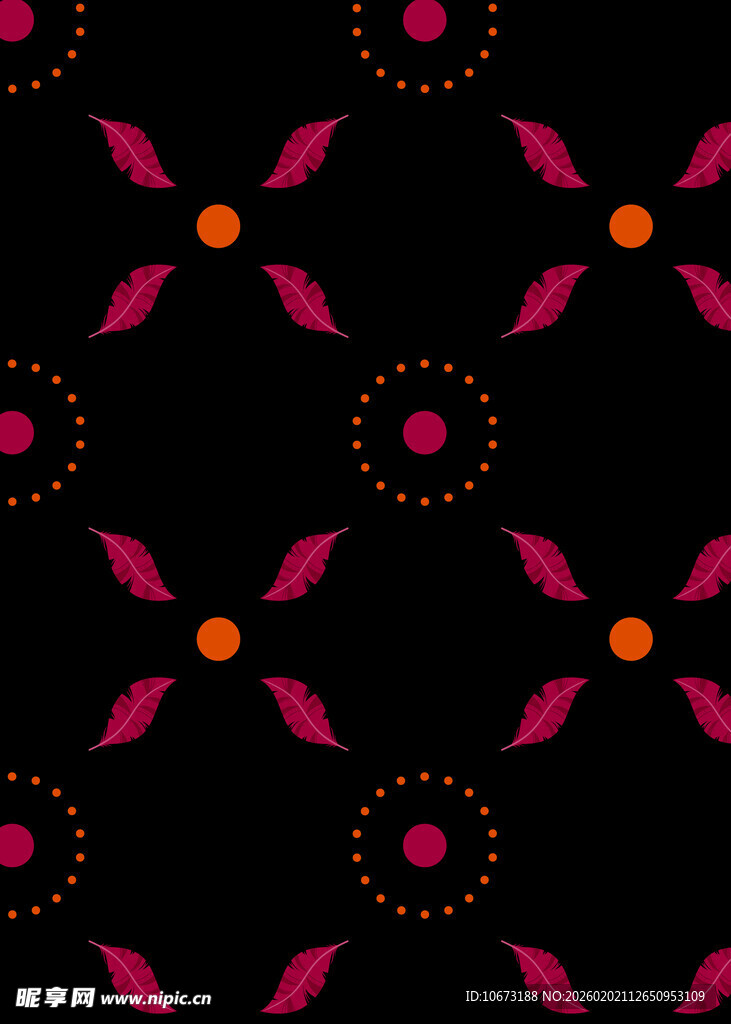 黑色底粉橙几何图案纹理
