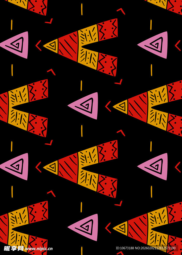 彩色三角旗图案背景