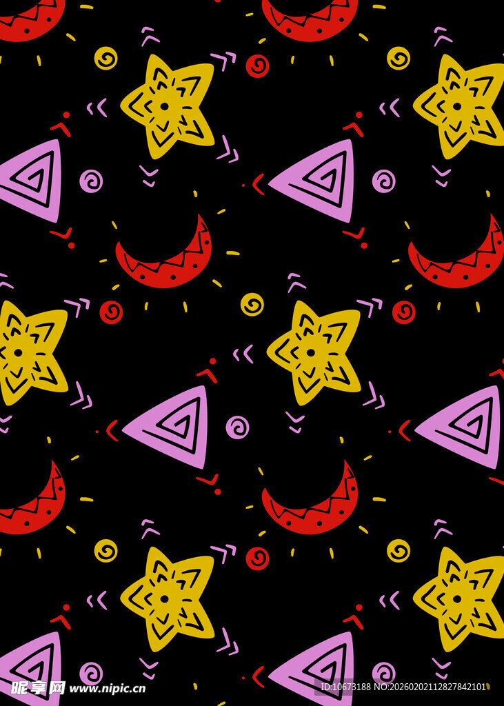 星空几何图案无缝背景