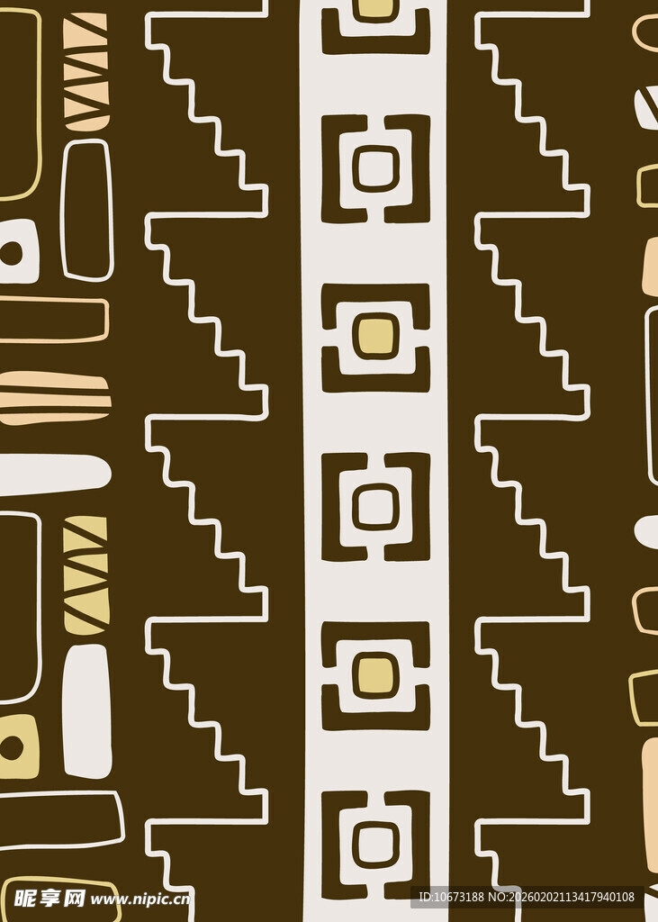 几何线条构成的复古图案