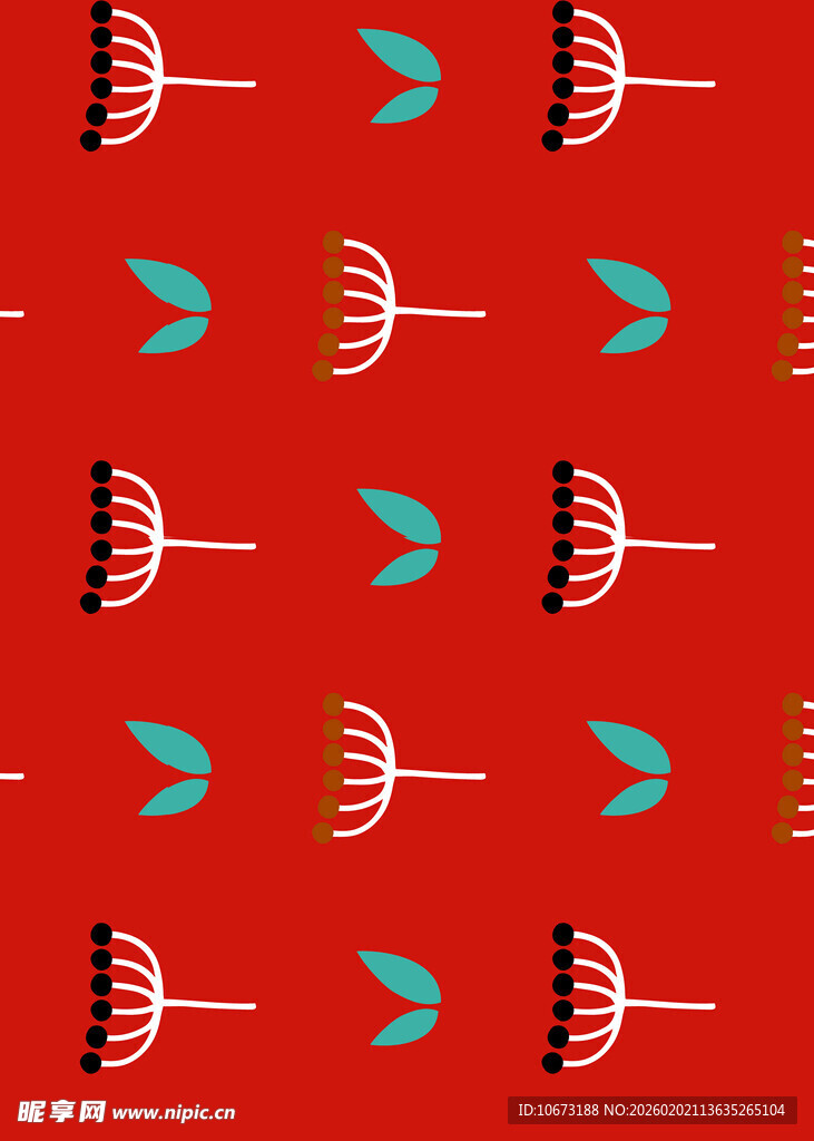 红色背景几何图案装饰画