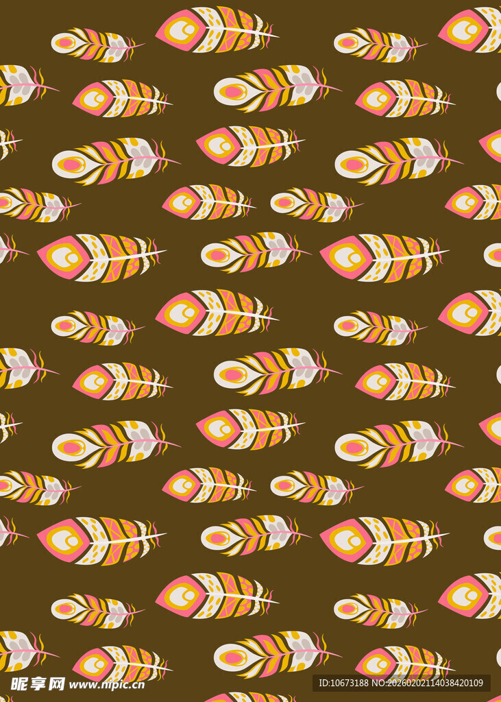 多彩鱼形图案无缝背景
