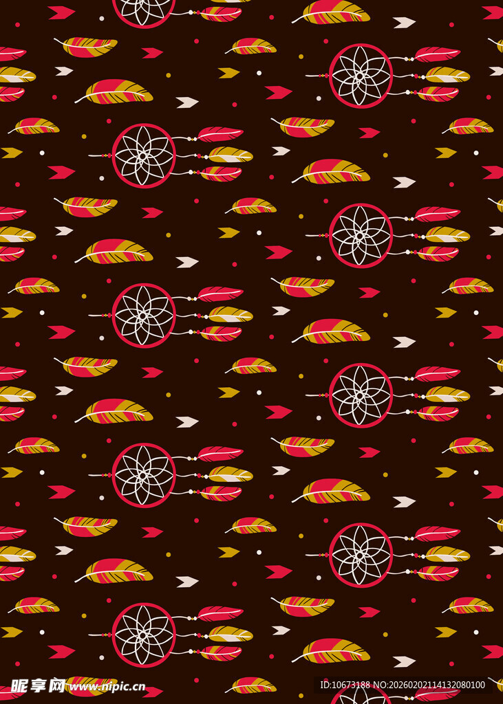 民族风几何图案无缝背景