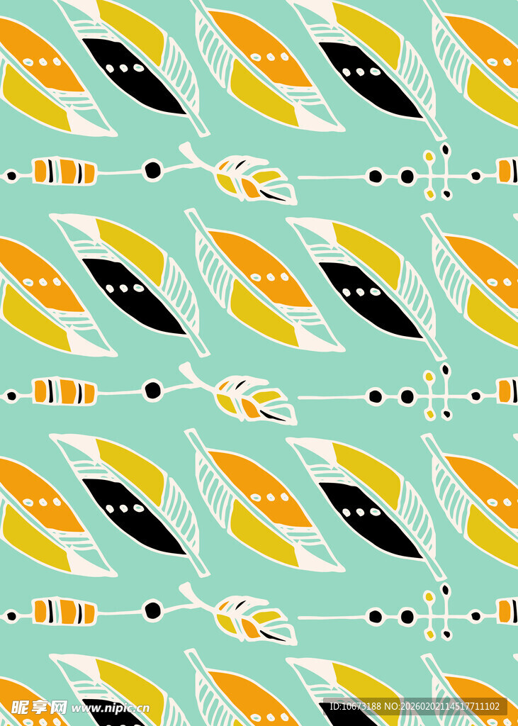 多彩鱼形图案无缝背景