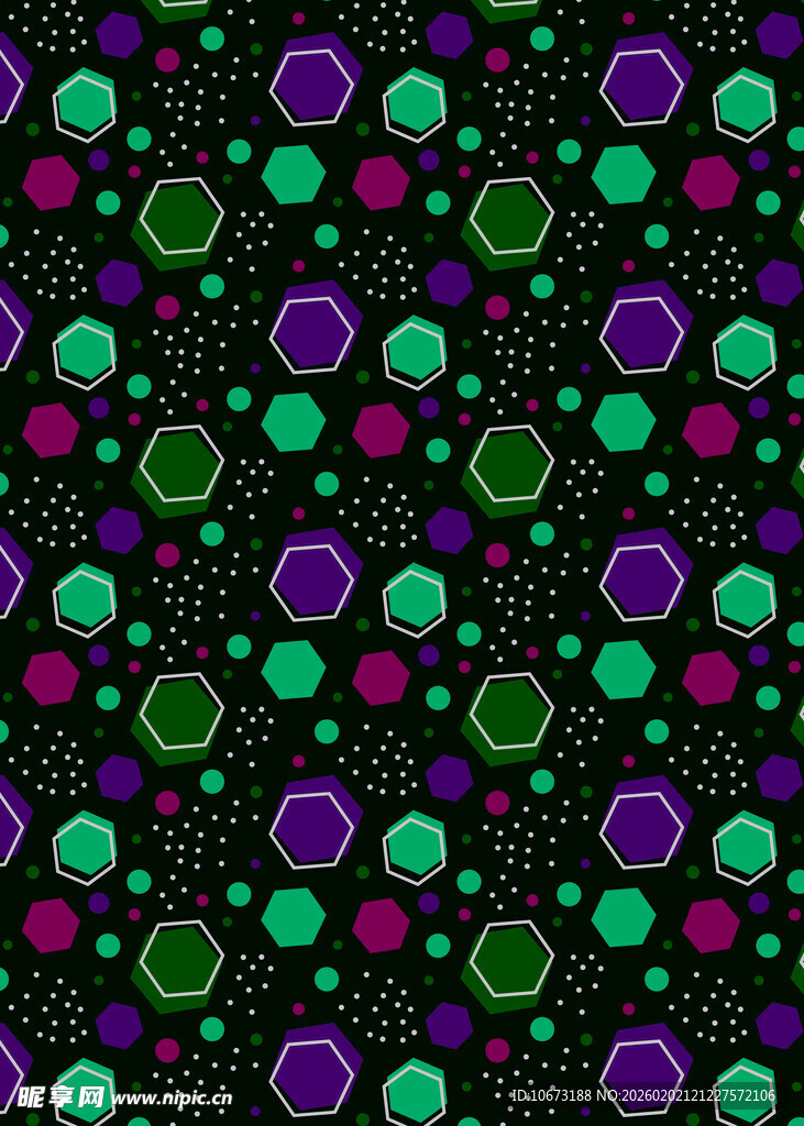 多彩圆点黑色背景图案