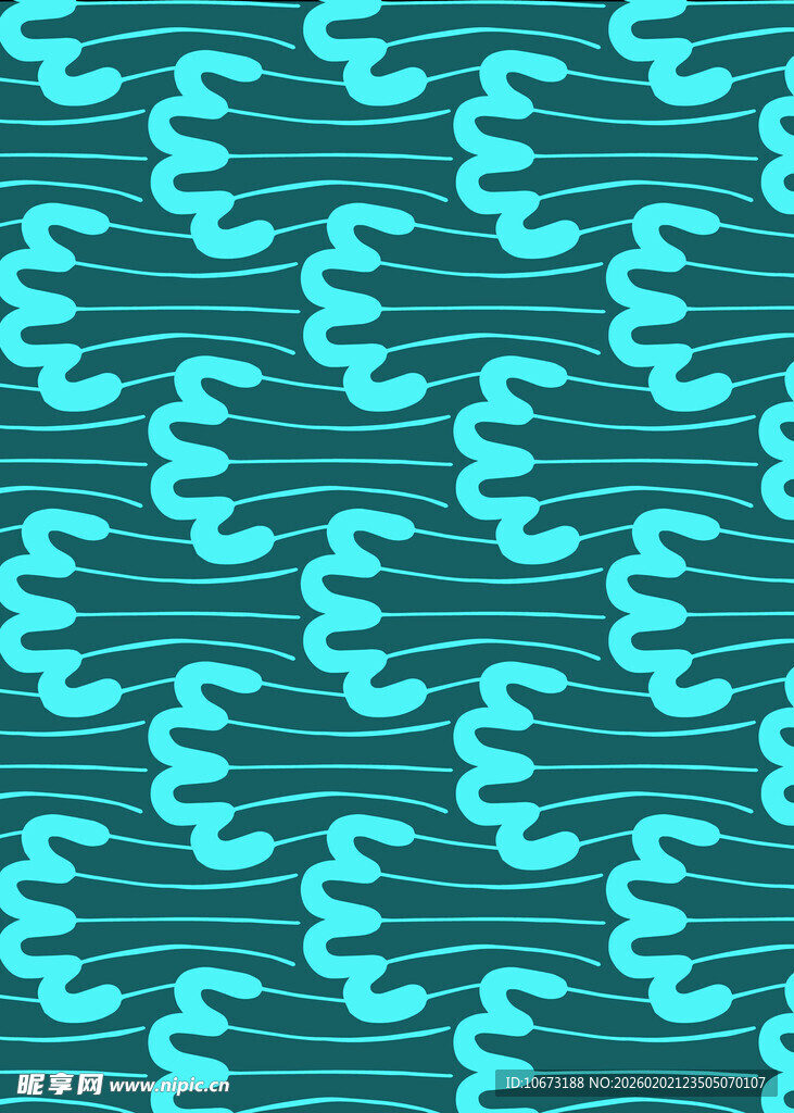 蓝绿色曲线图案背景