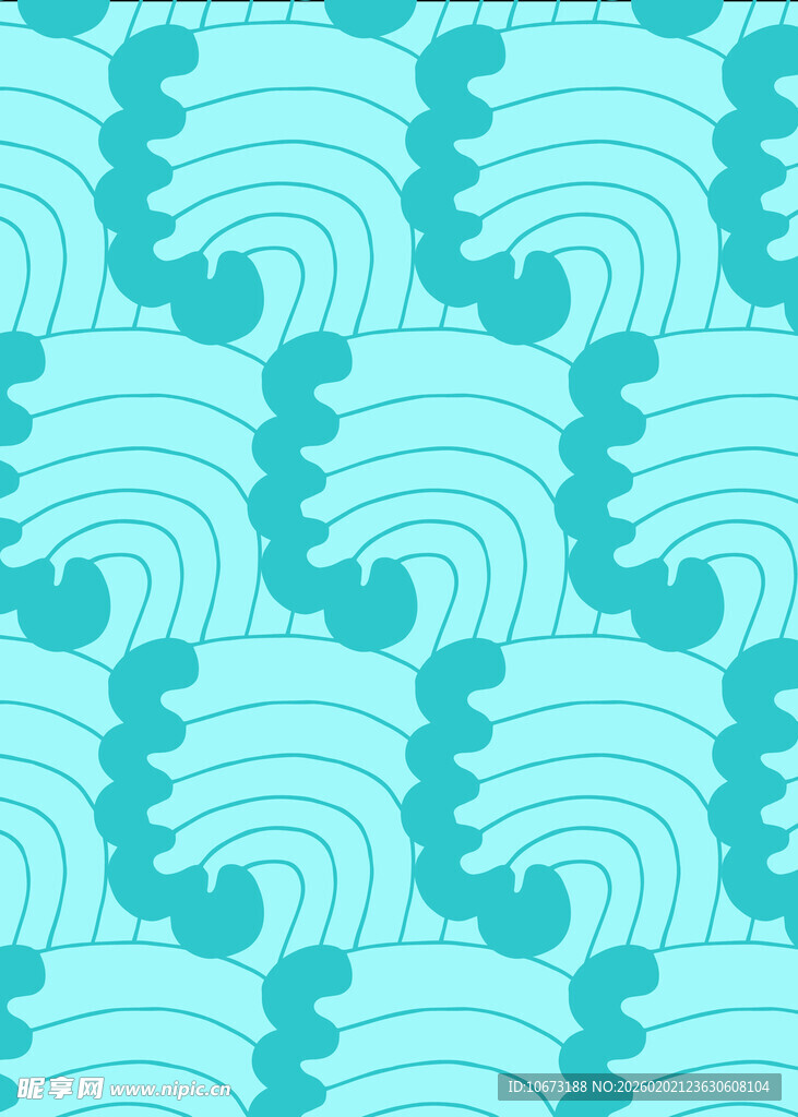 蓝绿色动态波纹图案