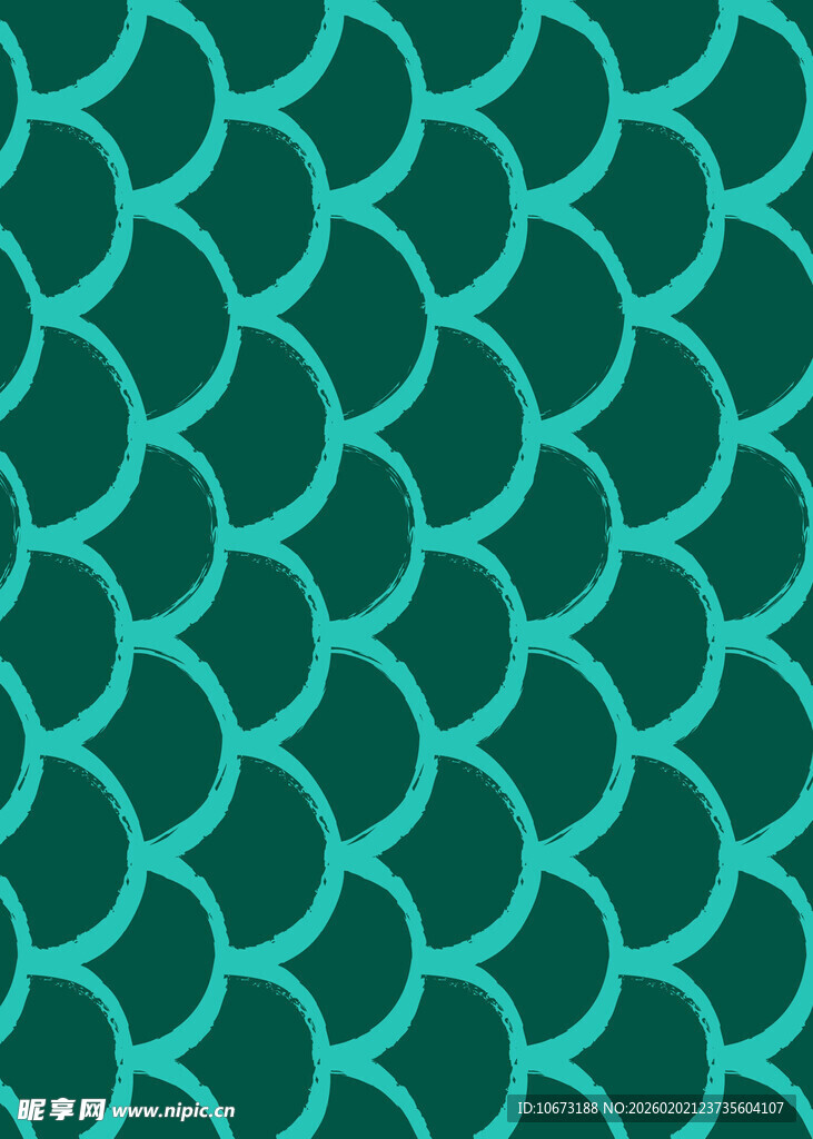 蓝绿色鱼鳞纹图案背景