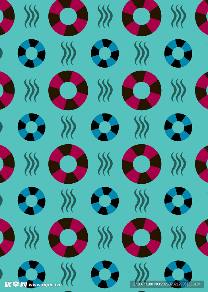 蓝底泳圈图案背景设计