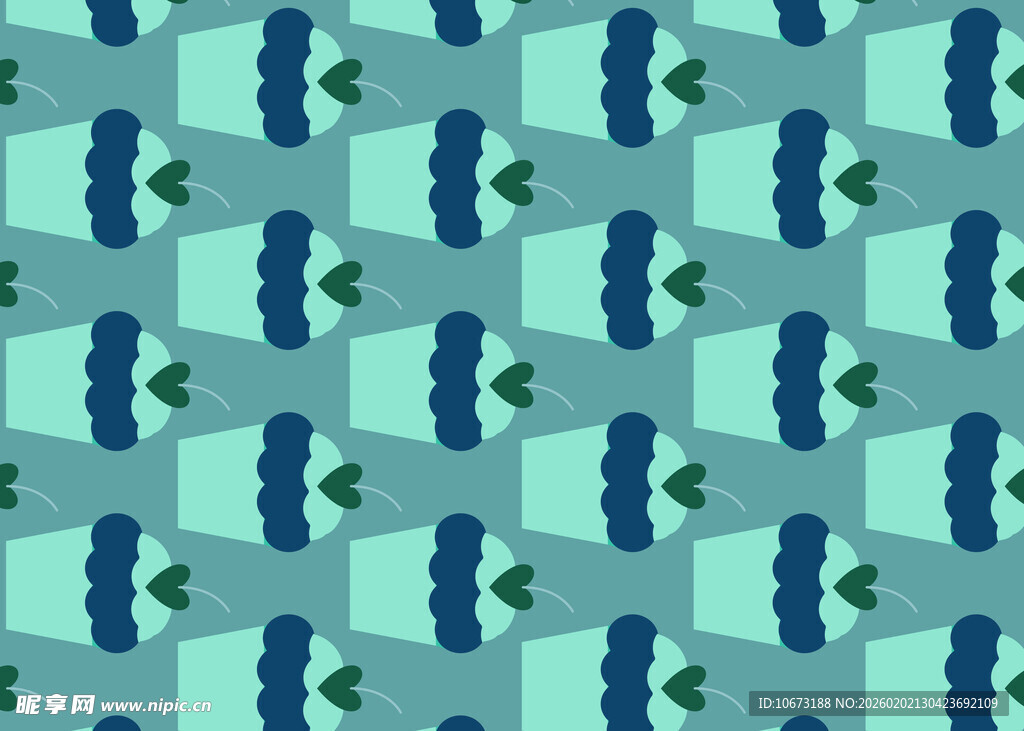 蓝绿几何图案无缝背景