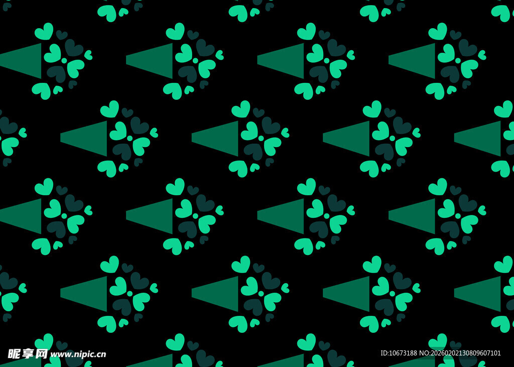 绿色几何图案黑色背景纹理