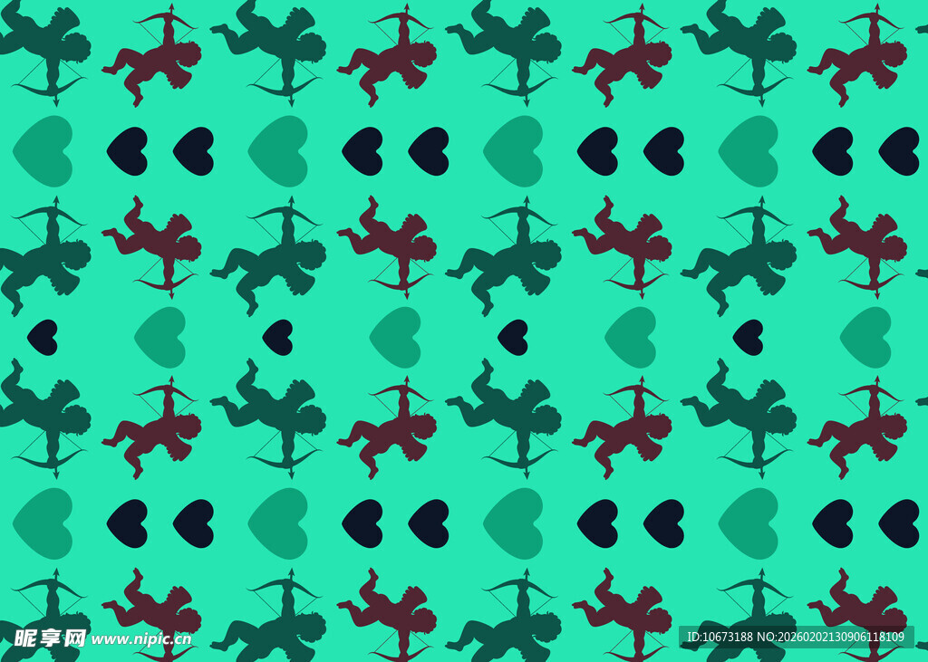 绿色背景飞机树木图案