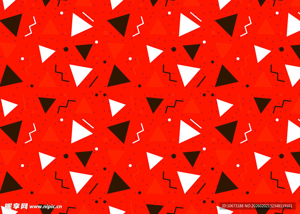 红色三角几何图案背景