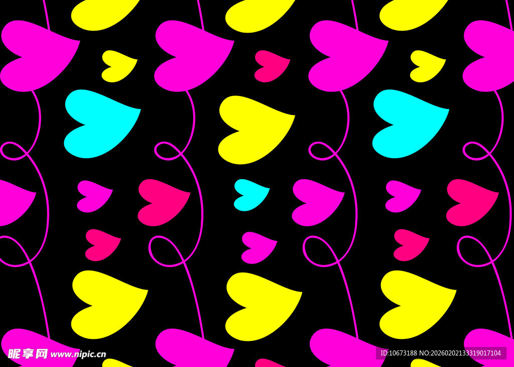 多彩心形图案背景