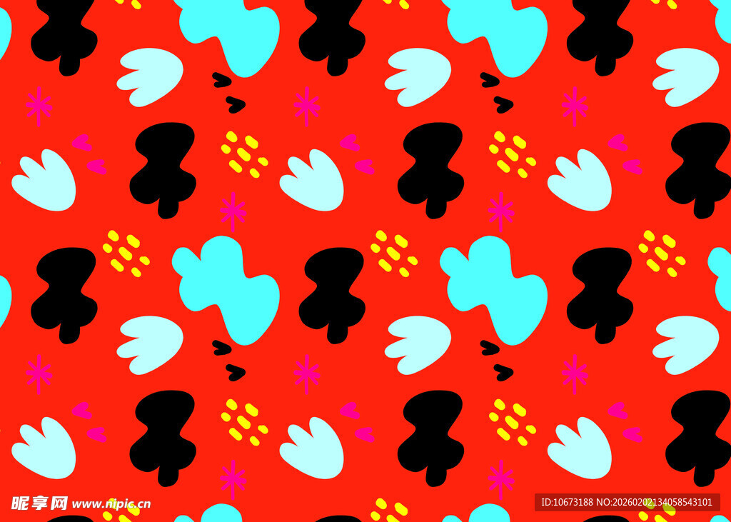 红色背景趣味图案纹理