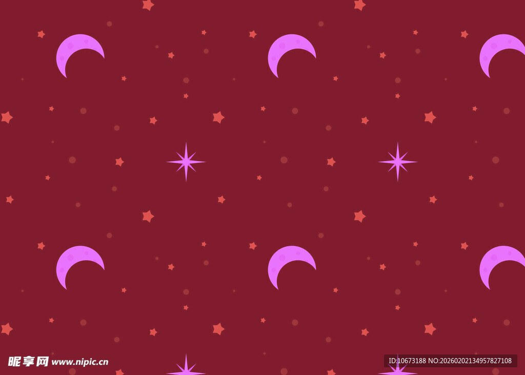 梦幻粉色星月图案背景