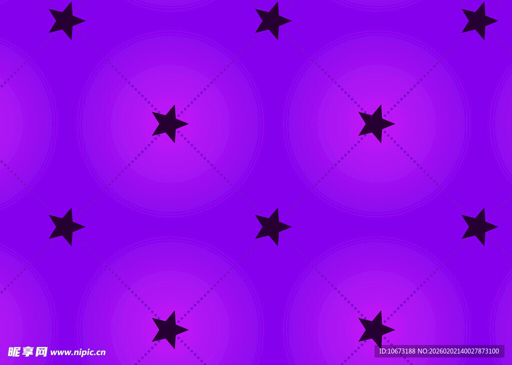 紫色背景上的黑色星星图案