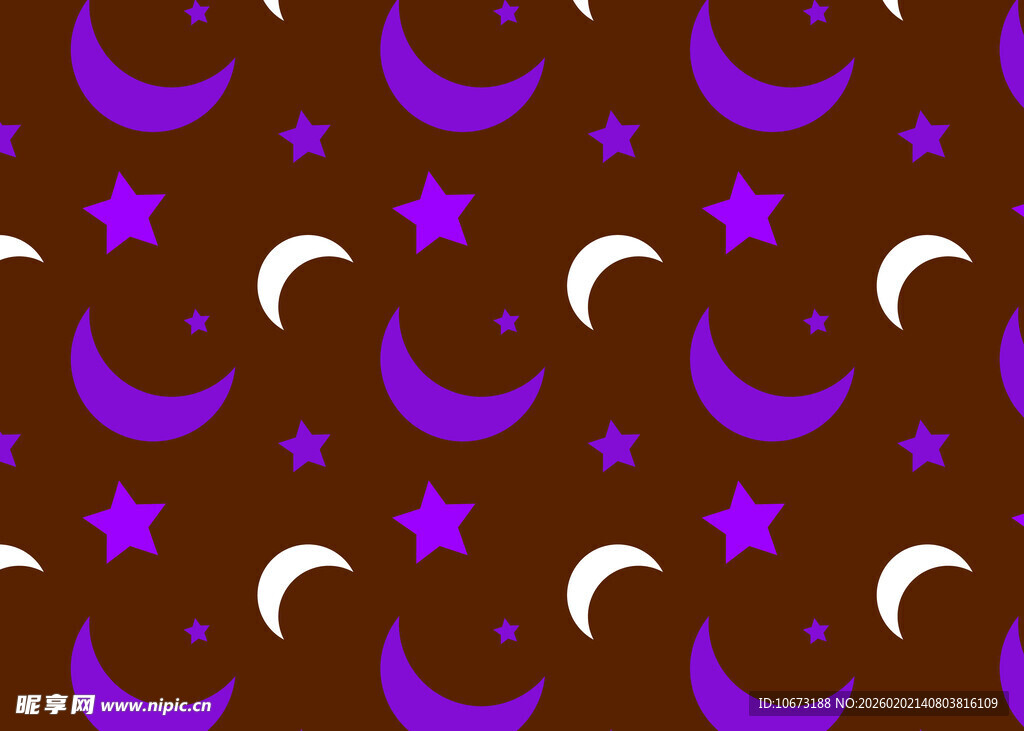 紫色星空月亮星星图案