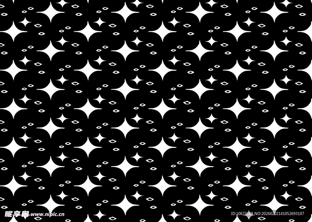 黑白星星几何图案背景
