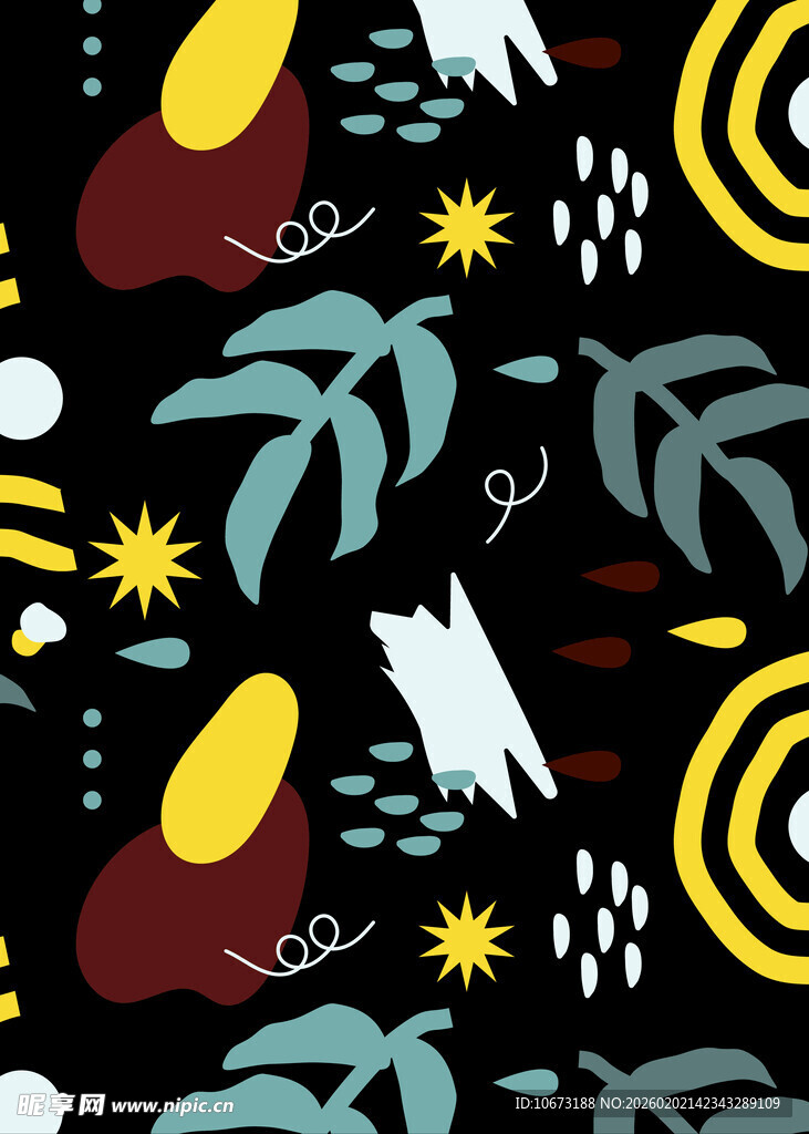 抽象几何植物图案背景