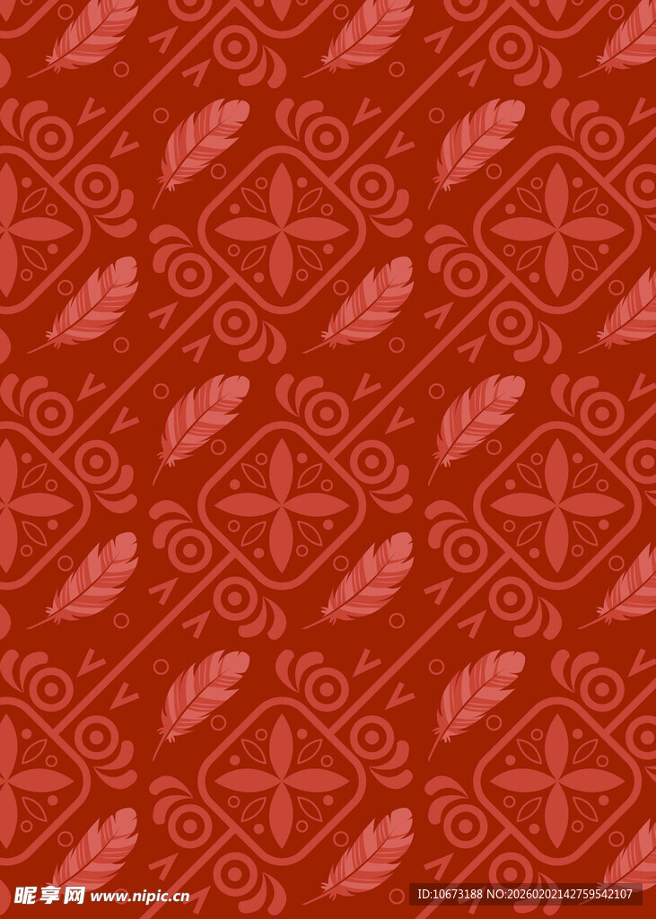 红色中式传统花纹图案