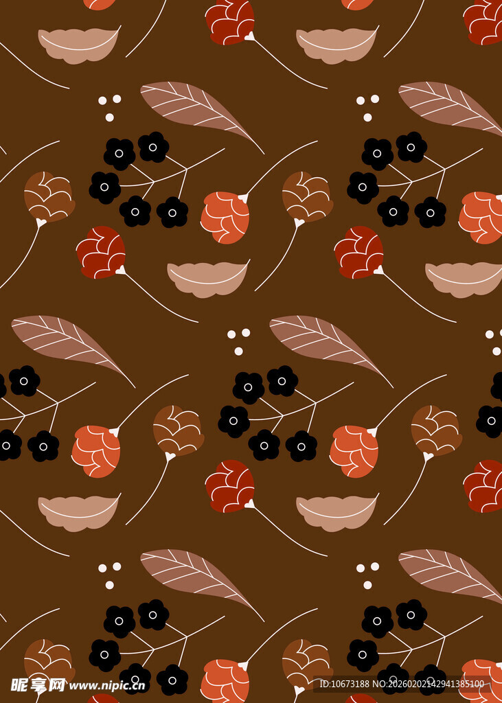 浆果花卉图案背景纹理