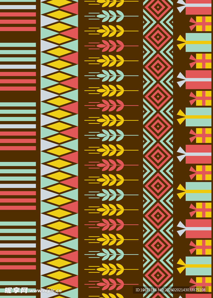 多彩几何民族风图案设计
