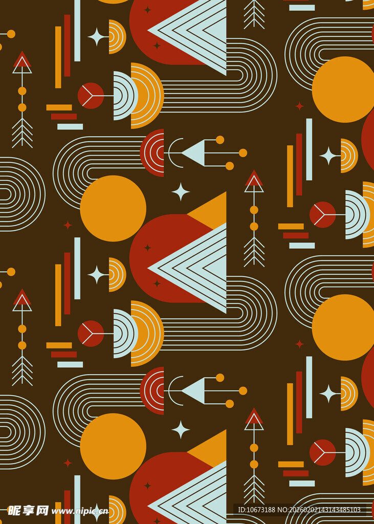 几何图案构成的多彩抽象背景