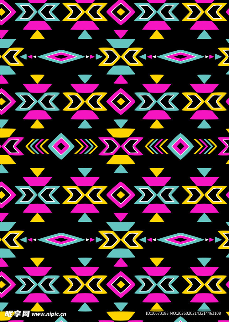 多彩几何图案民族风纹理