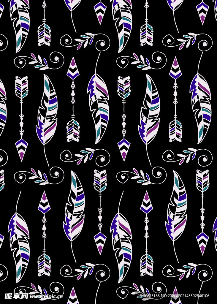 奇幻羽毛图案背景