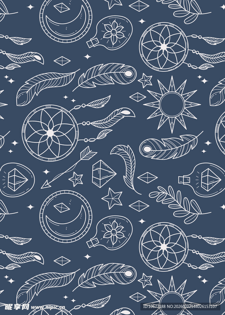 海洋元素无缝图案设计