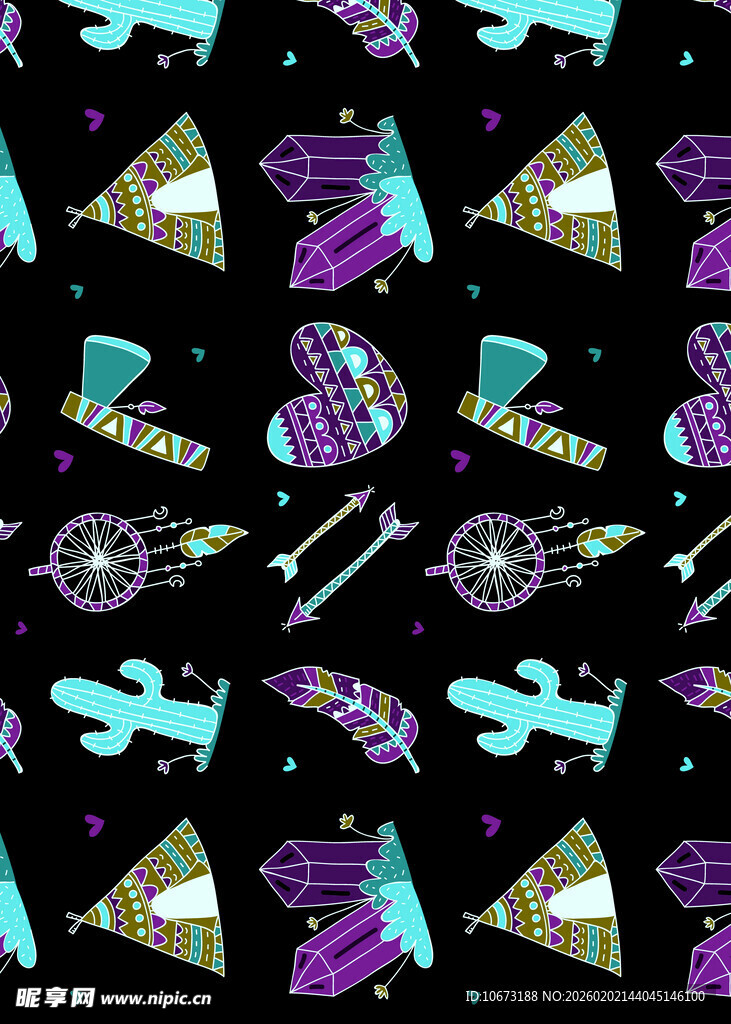 太空元素几何图案背景