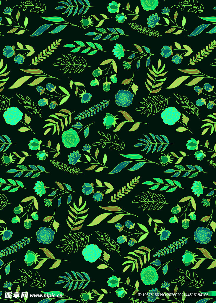 绿色抽象植物图案背景