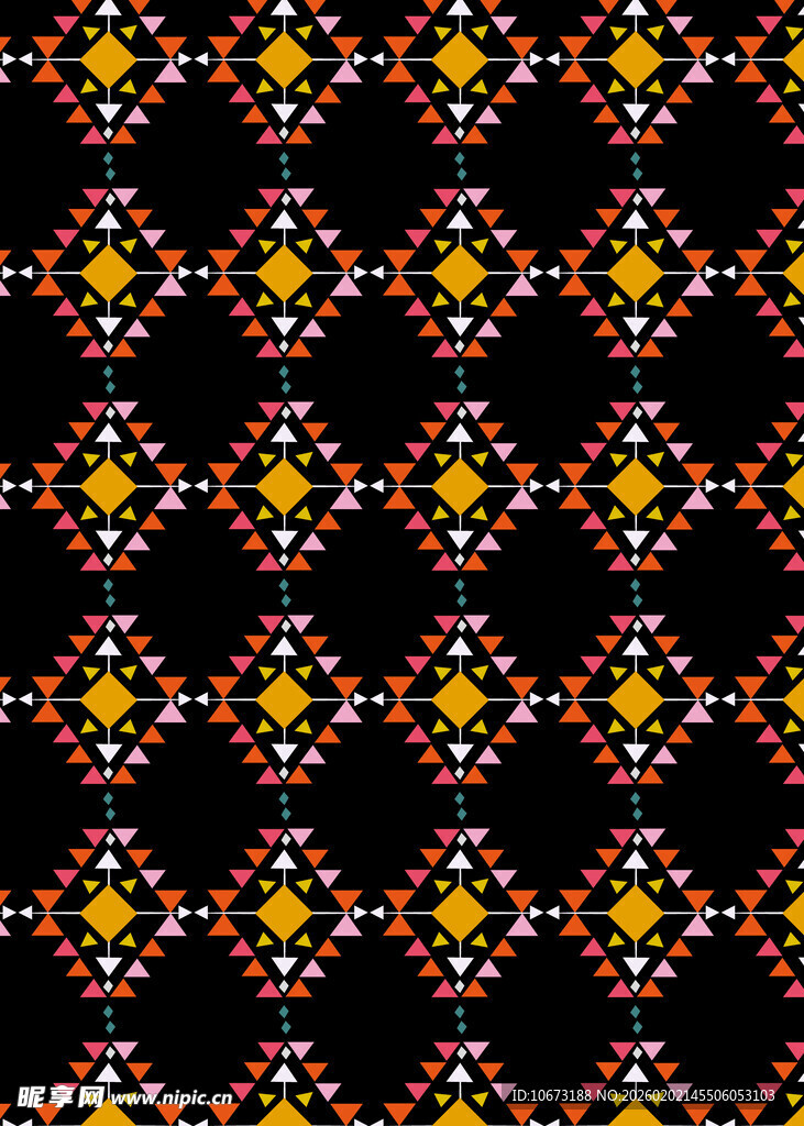 多彩几何图案民族风纹理