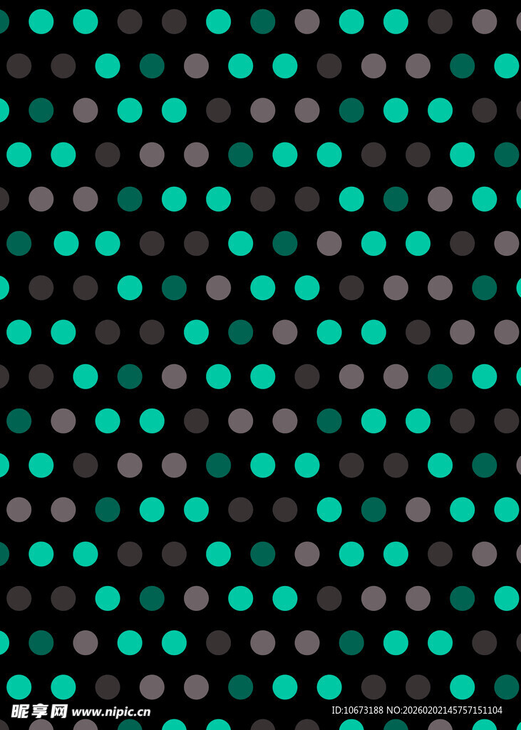 蓝绿圆点黑色背景图案