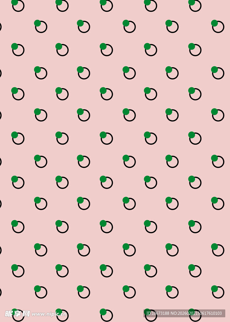 粉色底绿色圆点图案背景